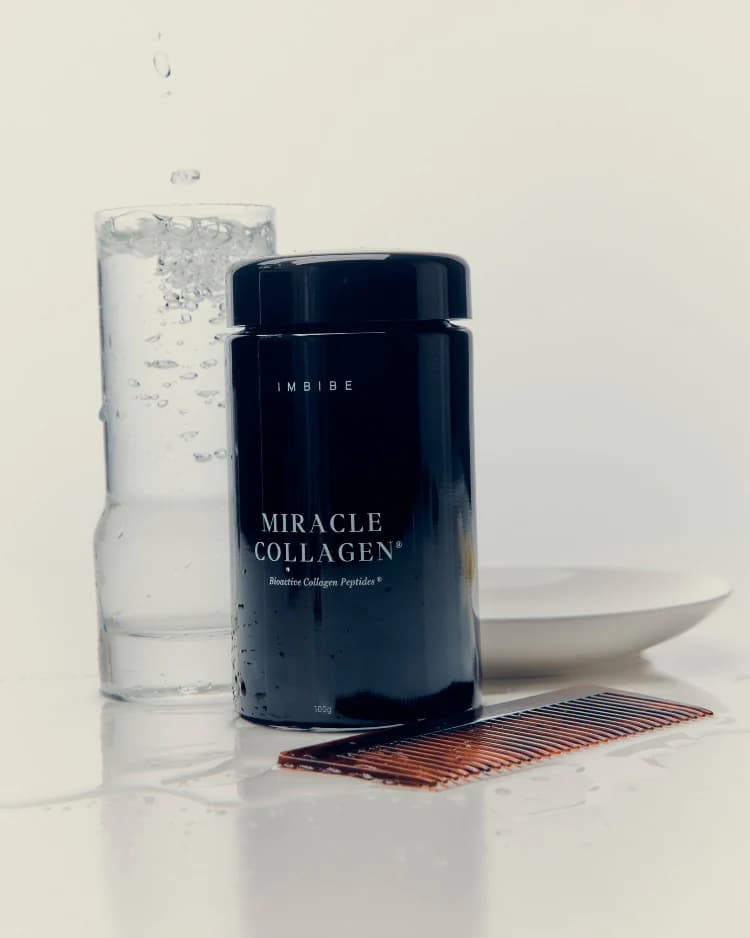 IMBIBE inner wellness products including collagen, magnesium, and probiotics
