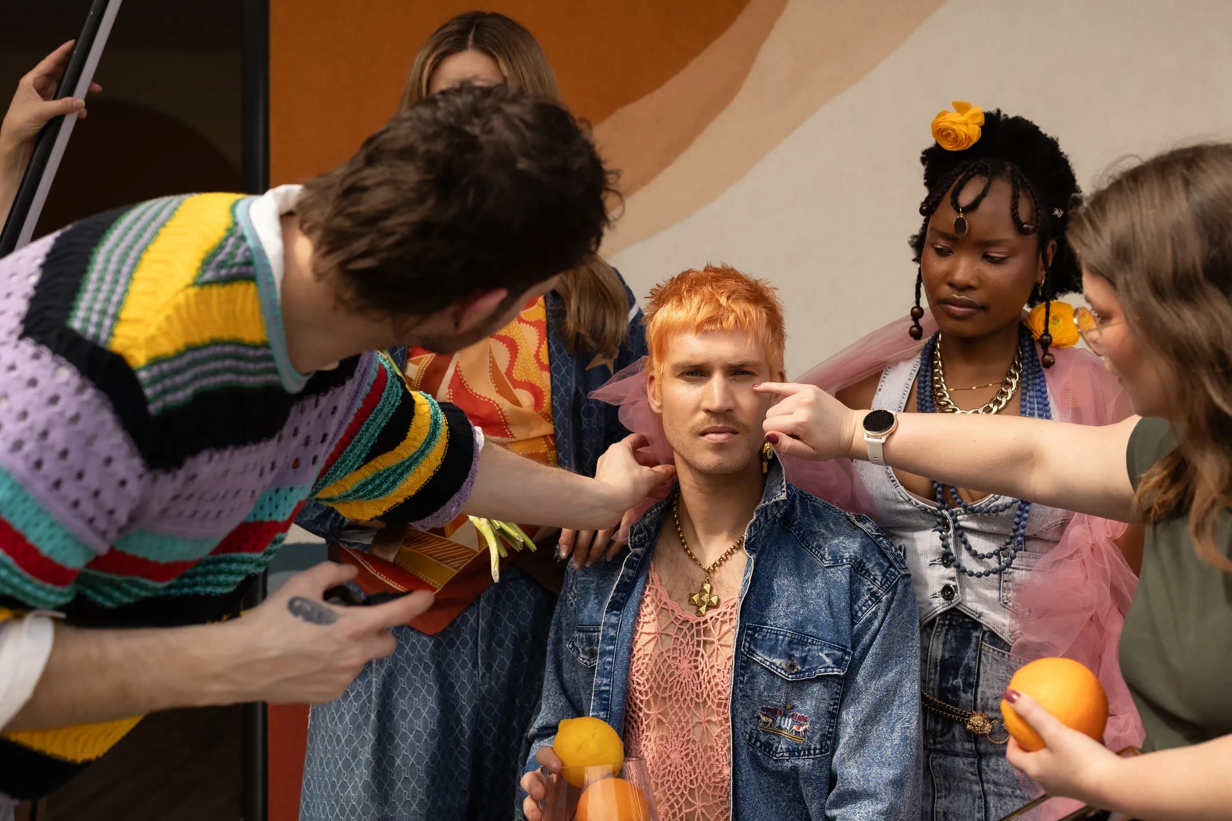 Behind the scenes hair styling at Curjo Hair